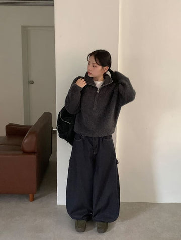 Feltani Heart Carpenter Denim Balloon Wide Pants